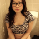 A cute Asian-American girl with glasses held in her gas all night. She tries to poop, but only farts and ends up airbrushing the inside of her toilet bowl. Presented in 720P HD format. Over 2 minutes.